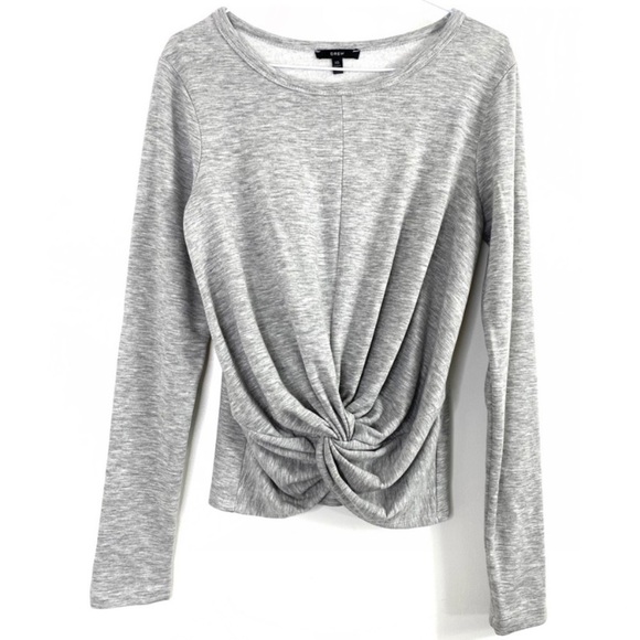 DREW Twisted Front Fleece Long sleeve Shirt Top in Light Gray Size XS TJ12112/H - Picture 6 of 7